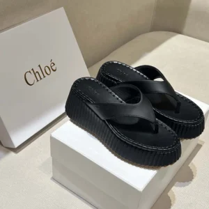Chloe Women Nama Wedge Slide-White CHC25A10XSN122