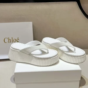 Chloe Women Nama Wedge Slide-White CHC25A10XSN122