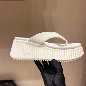 Chloe Women Nama Wedge Slide-White CHC25A10XSN122