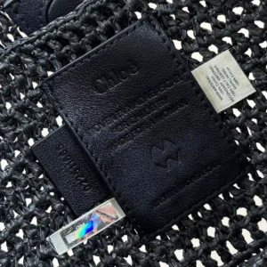 Chloe Women Summer Banana Hobo Bag In Raffia-Black