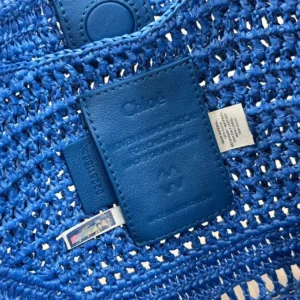 Chloe Women Summer Banana Hobo Bag In Raffia-Blue