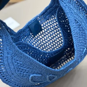 Chloe Women Summer Banana Hobo Bag In Raffia-Blue