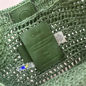 Chloe Women Summer Banana Hobo Bag In Raffia-Green