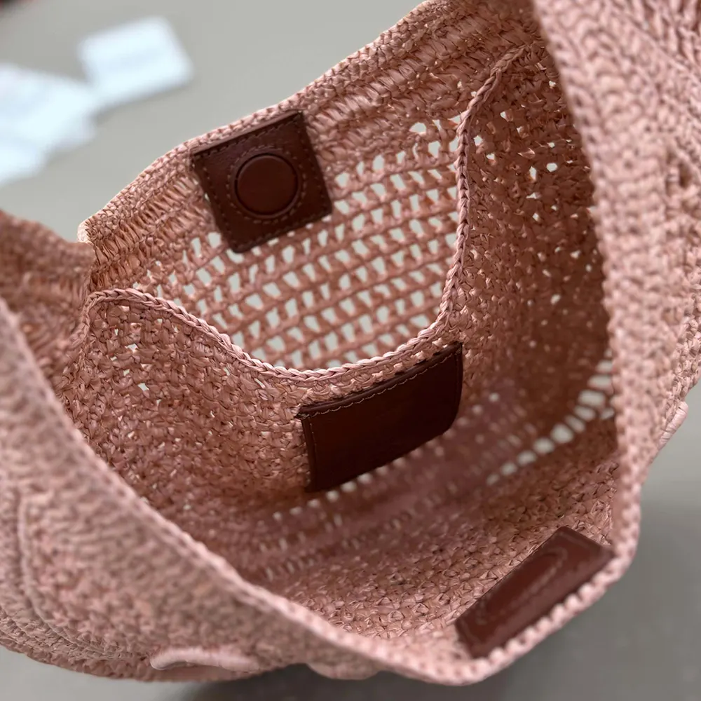 Chloe Women Summer Banana Hobo Bag In Raffia-Pink 7 Chloe Women Summer Banana Hobo Bag In Raffia-Pink