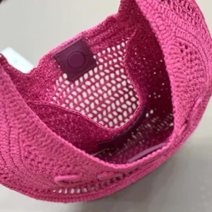 Chloe Women Summer Banana Hobo Bag In Raffia-Rose