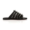 Christian Louboutin Women Charja Mules Waxed Calf Leather-Black