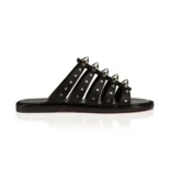 Christian Louboutin Women Charja Mules Waxed Calf Leather-Black