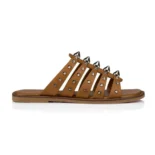 Christian Louboutin Women Charja Mules Waxed Calf Leather-Brown