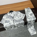 Dior Men Chez Moi Short-Sleeved Silk Pajama Set