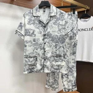 Dior Men Chez Moi Short-Sleeved Silk Pajama Set