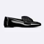 Dior Women Diorissimo Loafer Black Patent Calfskin and Grosgrain