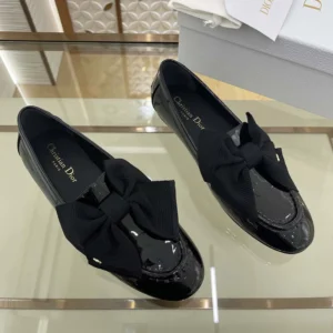 Dior Women Diorissimo Loafer Black Patent Calfskin and Grosgrain