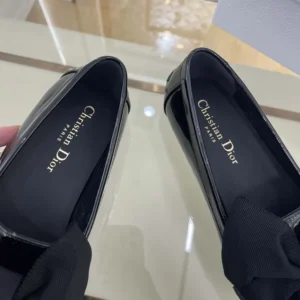 Dior Women Diorissimo Loafer Black Patent Calfskin and Grosgrain