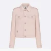 Dior Women Jacket Cotton Denim with Pink Dior Astral Flowers Motif
