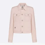 Dior Women Jacket Cotton Denim with Pink Dior Astral Flowers Motif