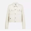 Dior Women Jacket White Cotton Denim with Multicolor Dior Astral Flowers Motif