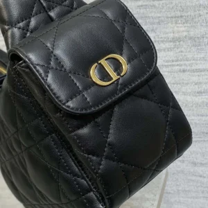 Dior Women Medium D-Dream Bag Black Macrocannage Lambskin