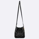 Dior Women Medium D-Motion Bag Black Macrocannage Lambskin