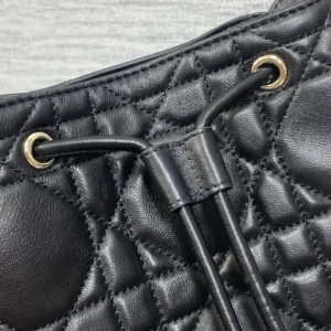 Dior Women Medium D-Motion Bag Black Macrocannage Lambskin