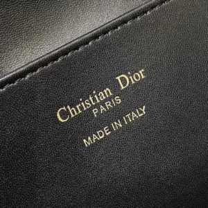 Dior Women Medium Dior Caro Backpack Black Tweed with White Cannage Motif