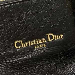Dior Women Medium Grand Tour Bowling Bag Black Crinkled Calfskin