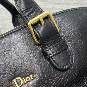 Dior Women Medium Grand Tour Bowling Bag Black Crinkled CalfskinDior Women Medium Grand Tour Bowling Bag Black Crinkled Calfskin