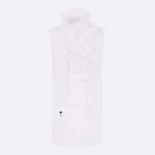 Dior Women Sleeveless Blouse with Removable Ruched Collar White Cotton Poplin