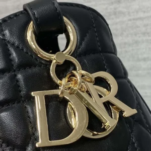Dior Women Small D-Motion Bag Black Macrocannage Lambskin