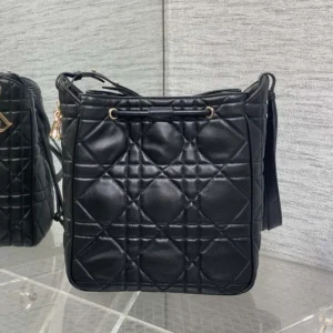 Dior Women Small D-Motion Bag Black Macrocannage Lambskin