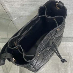 Dior Women Small D-Motion Bag Black Macrocannage Lambskin