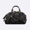 Dior Women Small Grand Tour Bowling Bag Black Crinkled Calfskin