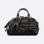 Dior Women Small Grand Tour Bowling Bag Black Crinkled Calfskin