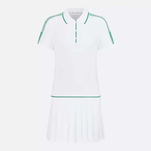 Dior Women Vibe Short Pleated Dress White Cotton Jersey 543R01A4234