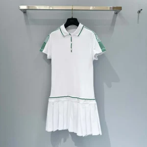Dior Women Vibe Short Pleated Dress White Cotton Jersey 543R01A4234