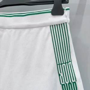 Dior Women Vibe Skort White Cotton Jersey with Pine Green Dior Graphique Motif