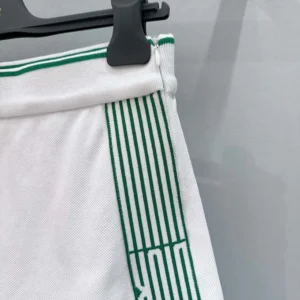 Dior Women Vibe Skort White Cotton Jersey with Pine Green Dior Graphique Motif