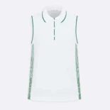 Dior Women Vibe Sleeveless Polo Shirt White Cotton Jersey with Pine Green Dior Graphique Motif