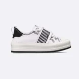 Dior Women Walk'n'Dior Platform Sneaker White and Black Fringed Cotton Canvas