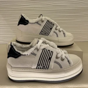 Dior Women Walk'n'Dior Platform Sneaker White and Black Fringed Cotton Canvas