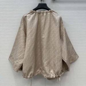 Fendi Women Beige FF Chambray Jacket FLF825ASMFF1SAZ