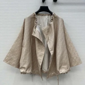 Fendi Women Beige FF Chambray Jacket FLF825ASMFF1SAZ