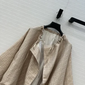 Fendi Women Beige FF Chambray Jacket FLF825ASMFF1SAZ