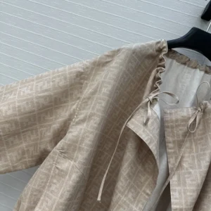 Fendi Women Beige FF Chambray Jacket FLF825ASMFF1SAZ