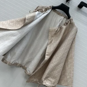 Fendi Women Beige FF Chambray Jacket FLF825ASMFF1SAZ
