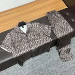 Fendi Women FF Short-Sleeved Silk Pajama Set