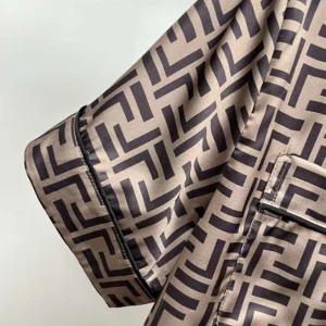 Fendi Women FF Short-Sleeved Silk Pajama Set