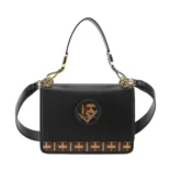 Fendi Women Kan I F Leather Bag in Calfskin Leather-Black