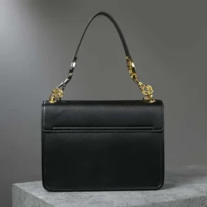 Fendi Women Kan I F Leather Bag in Calfskin Leather-Black
