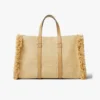 Fendi Women Summer Tote Jacquard Fabric Bag with Raffia FF