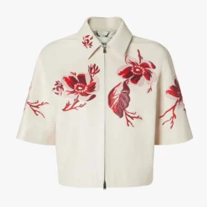 Fendi Women White Inlaid Leather Jacket FPJ885AVA0F1SAW